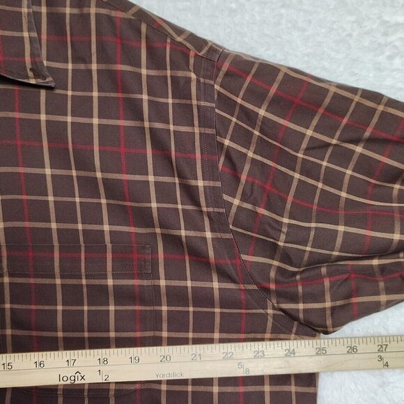 Brooks Brothers Long Sleeve Button Shirt Men's L Plaid Non-Iron Brown - Picture 6 of 9